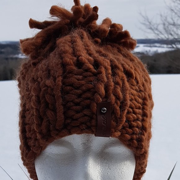 Wool winter set, cinamon cooper, sweater and matching hat, hand knitted - Picture 11 of 11